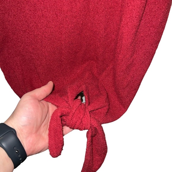 Madewell Red Tie-Front Marin Sweater Tee - Picture 3 of 6